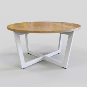 Mesa de centro Nodo Formica Caramel estructura blanca